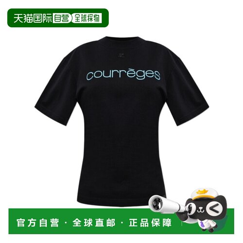 1h可退 香港直邮COURREGES 女士T恤 226JTS168JS0233BLACK SS2026