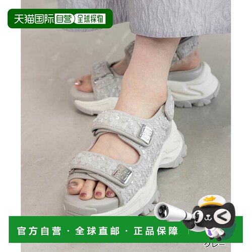 日本直邮RANDA 22.5-25.5 Monogram方形部件运动凉鞋
