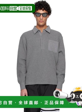 1h可退 香港直邮Thom Browne 汤姆 布朗 男士 灰色 Rugby Polo 衫