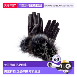 自营La Fiorentina Leather Gloves - Black 手套美国直发奥莱