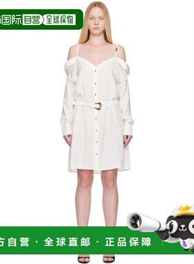 1h可退 香港直邮versace 范思哲 女士 白色露肩连衣裙 E78HAO911E