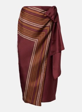 潮奢 MaxMara 麦斯玛拉 女士 Edro 条纹真丝裹裙