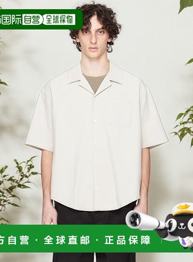 1h可退 香港直邮潮奢 Ami Paris 男士 灰色 Cotton Camp Collar