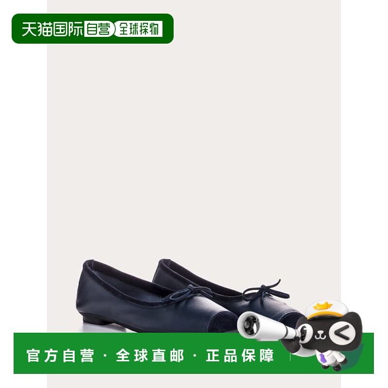 韩国直邮REQINS 芭蕾舞鞋羊皮蝴蝶结一脚蹬复古平底鞋女潮TT-0005