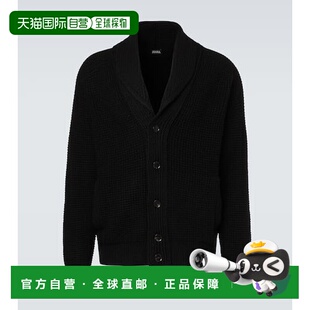 香港直邮zegna 杰尼亚 男士 华尔夫针织羊绒混纺针织开衫马海毛