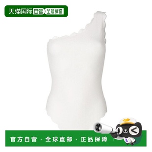 香港直发Marysia女士白色单肩连体泳衣柔软亲肤时尚 百搭S00330