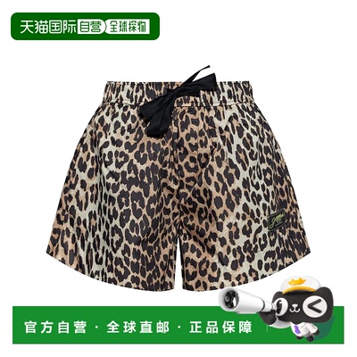 1h可退 香港直邮GANNI 甘尼 女士 棕色 Duchesse Nylon 短裤 W048