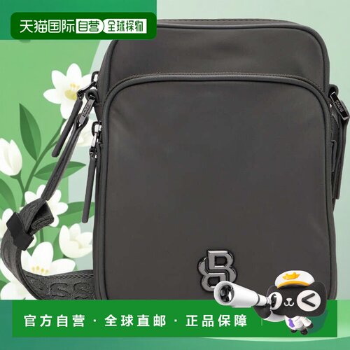 香港直邮BOSS 波士 男士 灰色 Reporter Double B Monogram 斜挎
