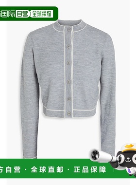 1h可退 香港直邮Sandro 女士 短款羊毛针织开衫 SFPCA01138GRIS