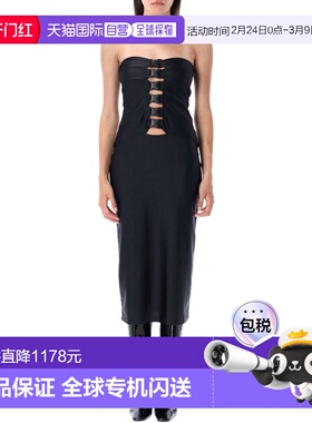 1h可退 香港直邮Coperni 女士 多搭扣连衣裙 COPR231F5001BLK