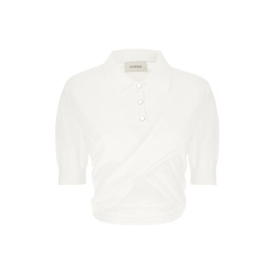 Sportmax 斯宝麦斯 女士 白色棉质Polo衫 SHAKER001