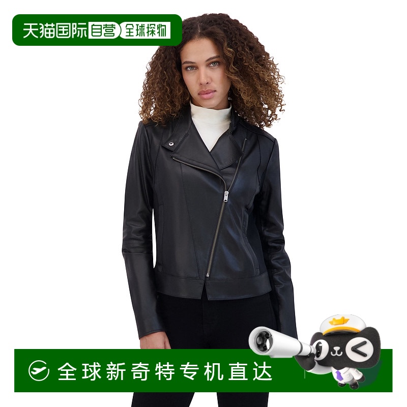 自營(yíng) Andrew Marc女式梅西納輕質(zhì)皮夾克-黑色 【美國(guó)奧萊】直發(fā)