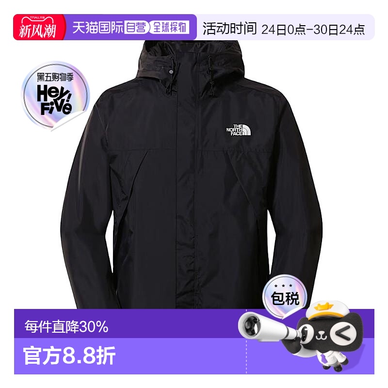 香港直邮北面THE NORTH FACE Antora 男款Logo防水夹克外套 黑色