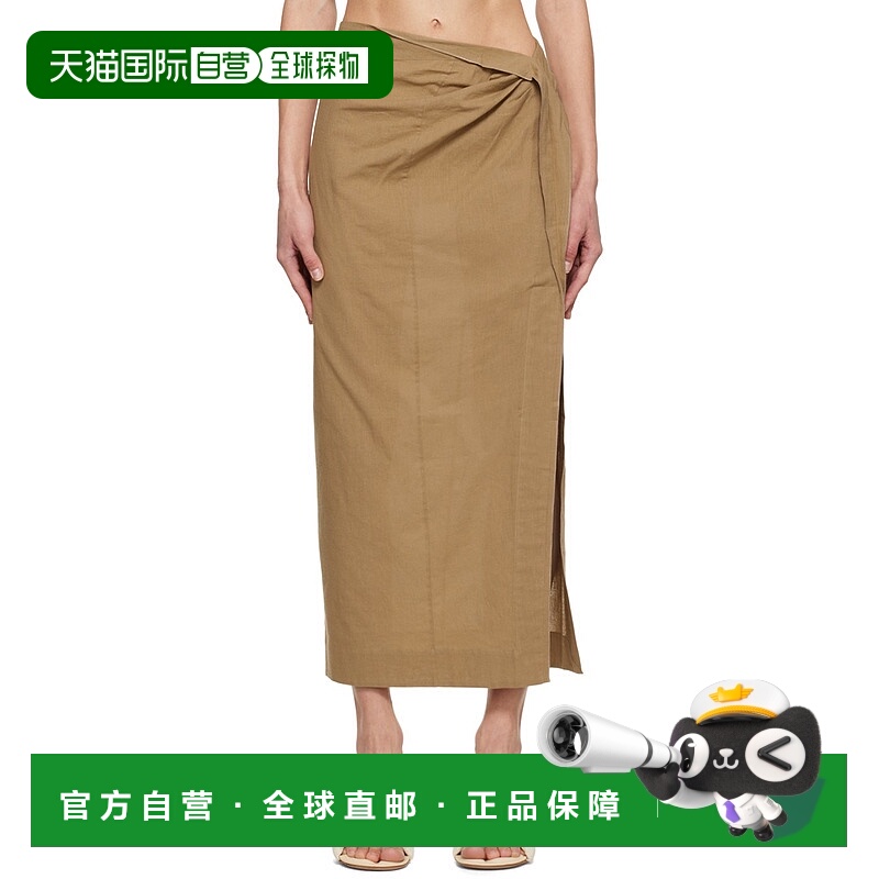 香港直邮潮奢 Jacquemus 女士 驼色 Le Papier 系列 La Jupe Drag