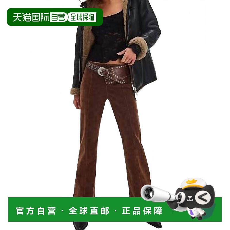 自营free peopleVegan Suede Bootcut Pants In Chocolate - choc