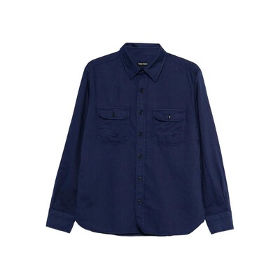 香港直邮TOM FORD 男士衬衫 FMC295HME001UDB SS2026 蓝色 Tom Fo