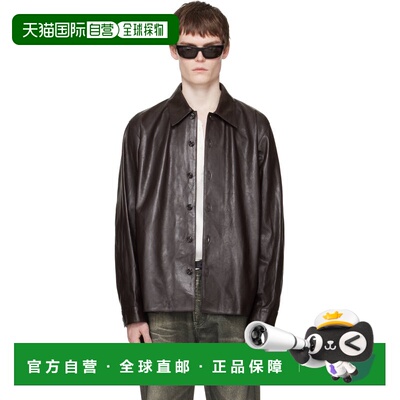 1h可退 香港直邮Our Legacy 男士 棕色 Welding 皮革衬衫 M4259WU