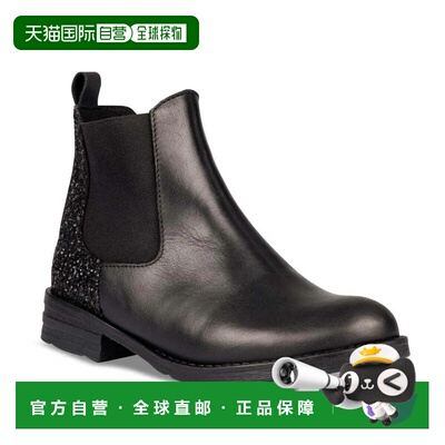 自营MIA Pratt Boot Toddler Black Glitter Faux Leather Round