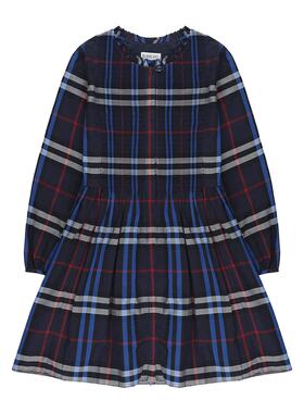 BURBERRY 女童连衣裙 81083881 AW2025 花色 长袖格纹喇叭裙