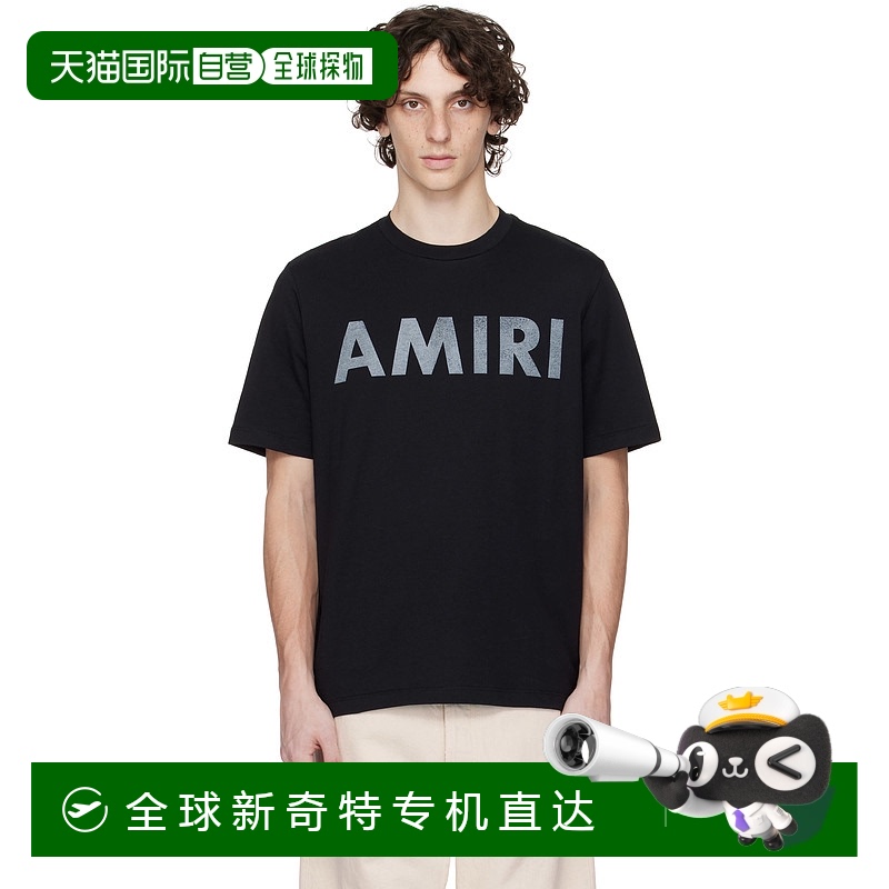 1h可退 香港直邮AMIRI 男士 黑色 Stencil T 恤 AMJYTE1214印花