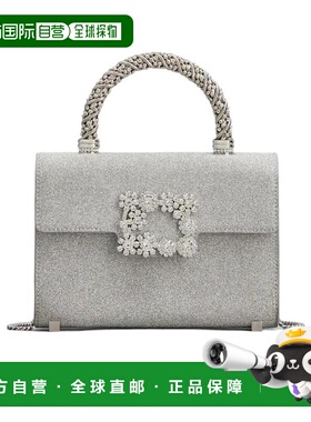 香港直邮Roger Vivier Flower Strass Jewel Buckle 闪粉单肩包 R