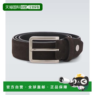 香港直邮Brioni brown棕色 布里奥尼 绒面革皮带 舒 男士 1h可退
