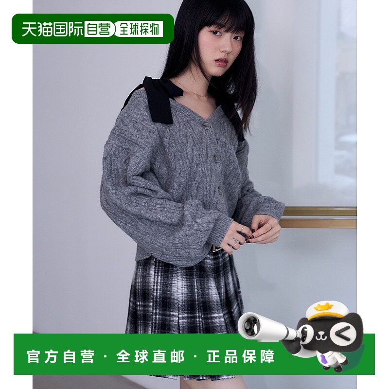 1h可退 日本直邮Heather 女装 2WAY宽松针织开衫 半身蝴蝶结设计