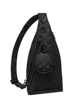 LV/路易威登 Duo男士黑色柔软小牛皮配可拆卸小袋斜挎包