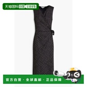 香港直邮VINCE 女士 垂褶格纹双绉中长缠绕式 1h可退 连衣裙 V1115