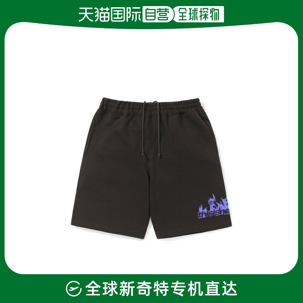 韩国直邮THISISNEVERTHAT短裤Flame Sweatshort BlackTN231WSOOS