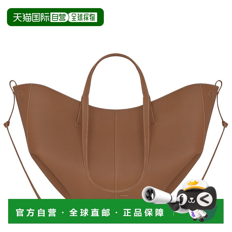 自营欧洲直邮POLENE 秋冬新款 Cyme驼色荔枝纹小牛皮手提单肩包爆