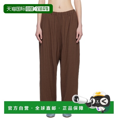 1h可退 香港直邮潮奢 Baserange 女士 棕色 Crinkle Linen Folio