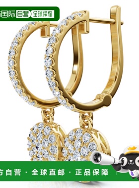 自营pompeii33/4Ct Drop Dangle Hoop Earrings 14k Gold Lab Gro