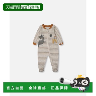 斑驳和棕褐色背景上 deux印花有机棉连体睡衣 恐龙 par 自营deux