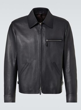 潮奢 Berluti 伯尔鲁帝 男士 1 Jour 铜绿色皮革套头上衣 004119