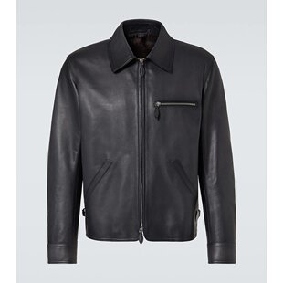 潮奢 Berluti 伯尔鲁帝 男士 1 Jour 铜绿色皮革套头上衣 004119