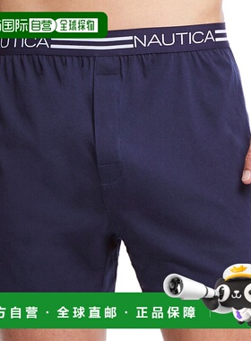 自营 Nautica 男式徽标腰部针织平角裤 - peacoat 美国奥莱直发