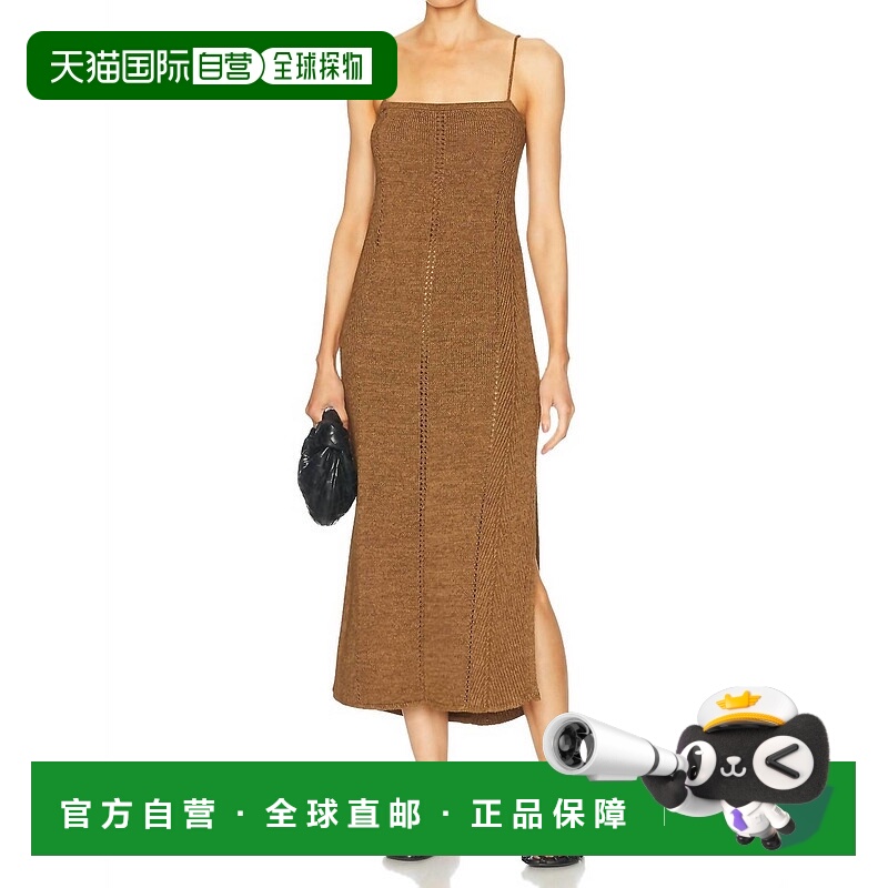 自营proenza schouler赭色粘胶丝带针织苏琪连衣裙 美国奥莱直发