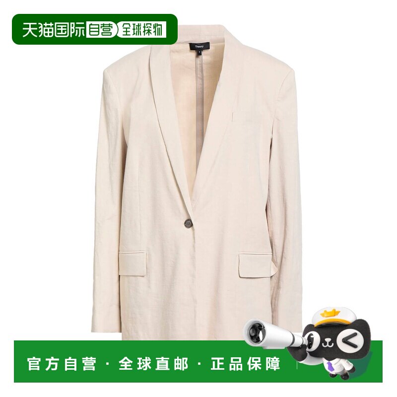 香港直邮THEORY 希尔瑞 女士 西装外套 beige米色 舒适时尚亚麻图片