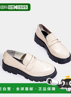 自营 Chinese Laundry Playback乐福鞋女式10M奶油色漆皮鞋KHD324