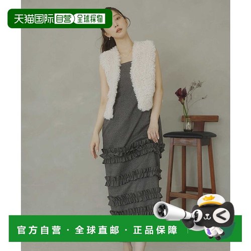 日本直邮Noela 格纹荷叶边夹克连衣裙[背带裙] N05236EW017606