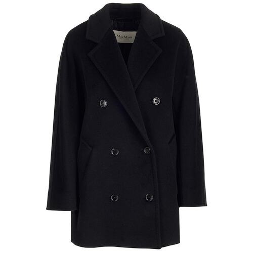MAX MARA 女士外套 1086023906003 CO 黑色 羊毛双排扣大衣