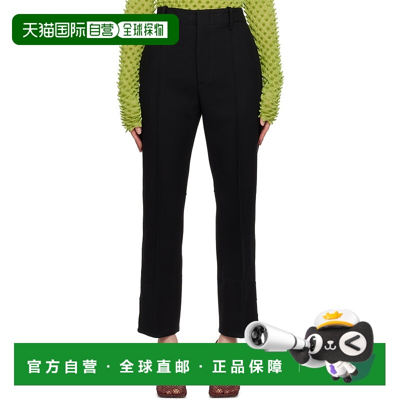 香港直邮潮奢 Bottega Veneta 葆蝶家 女士 黑色 Slim Leg 长裤 7