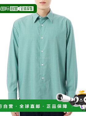 韩国直邮AURALEE  细羊毛条纹衬衫 绿色条纹 (A25SS01WW) 长袖衬