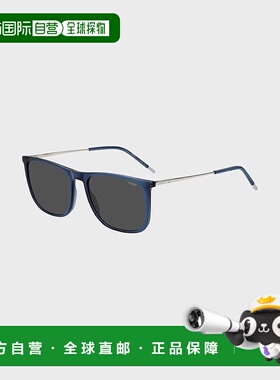 自营欧洲直邮HUGO BOSS雨果HUGO RED带徽标的蓝色太阳镜