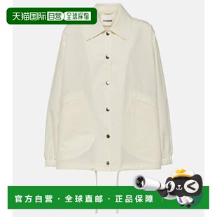 1h可退 香港直邮Jil Sander 吉尔 桑达 女士 徽标棉质衬衫式夹克