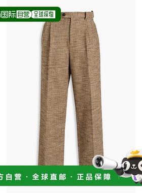 1h可退 香港直邮潮奢 Sandro 女士 千鸟格花呢直筒裤 SFPPA01601M