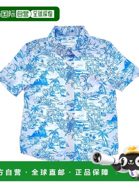 自营 vintage summer复古夏季纽扣衬衫-蓝色 美国奥莱直发