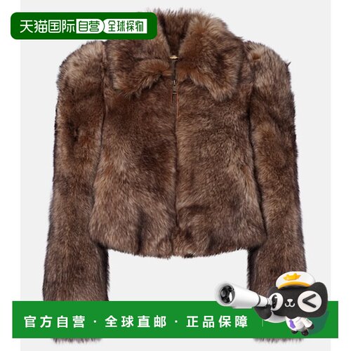 香港直邮Chloe 蔻依 女士 短款毛羊皮夹克 brown棕色 舒适时尚