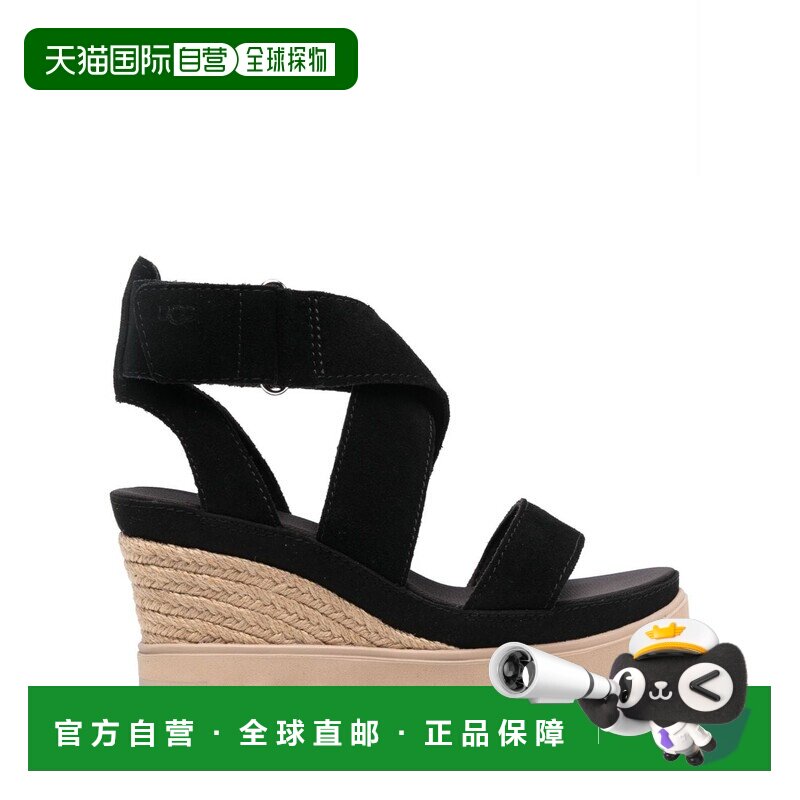 1h可退 香港直邮Ugg 女士 徽标高跟凉鞋 1139052 black黑色 舒适